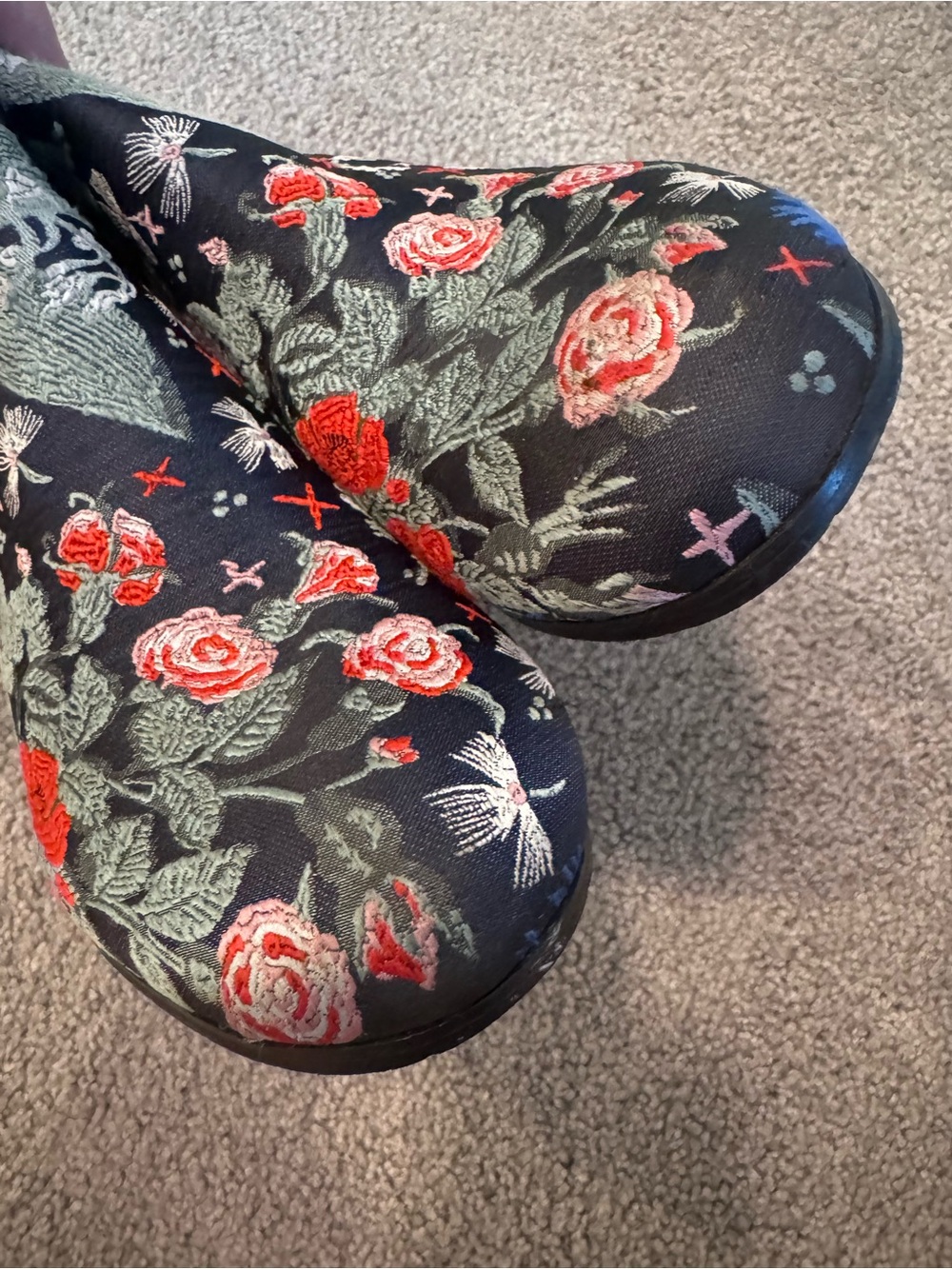 Floral Tapestry Embroidered Block Heel Booties Indigo Rd Size 9M - Picture 5 of 9